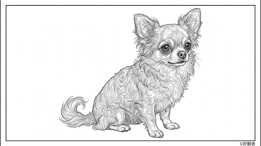 チワワ ｜ 高齢者（g3b3）向け無料塗り絵