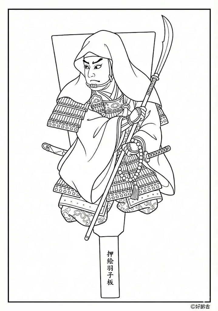 羽子板（はごいた） ｜ 高齢者（g3b3）向け無料塗り絵