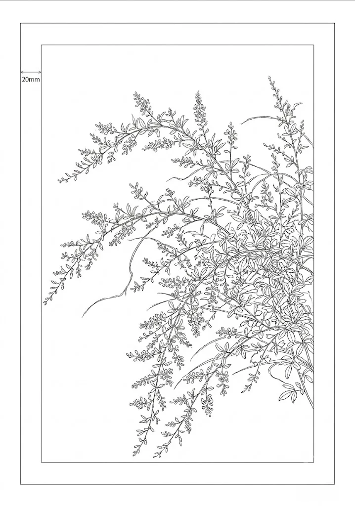 高齢者向け無料塗り絵：ハギ（A4印刷用・脳トレ介護レク）