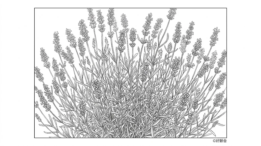 ラベンダーの塗り絵 無料印刷 高齢者レク