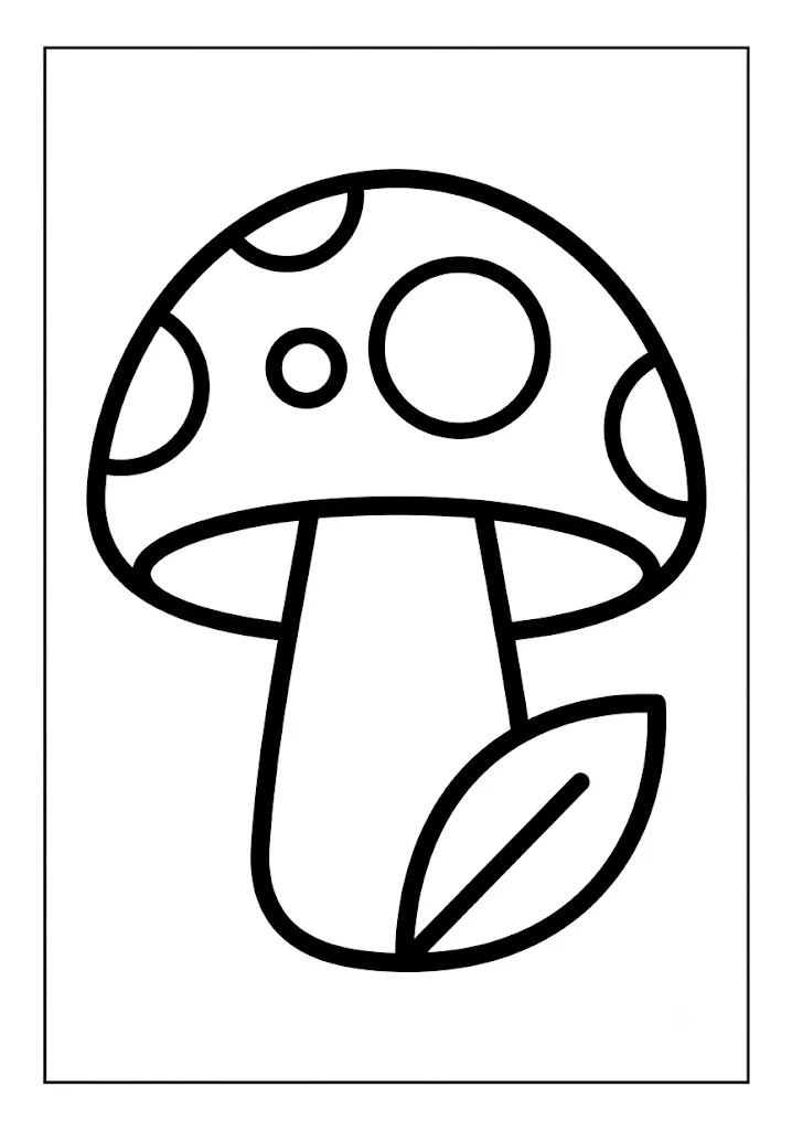 高齢者向け無料塗り絵:きのこ(A4印刷用・脳トレ介護レク)