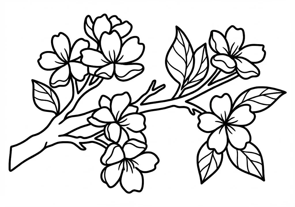 さくらの塗り絵 無料印刷 高齢者レク