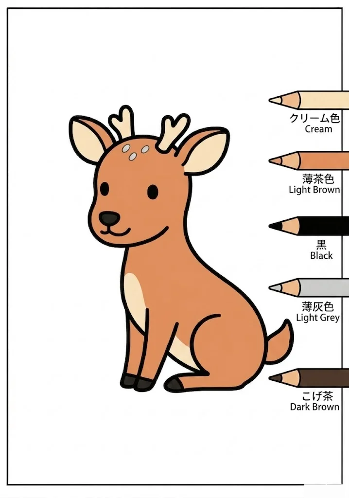 사슴 채색 예시
