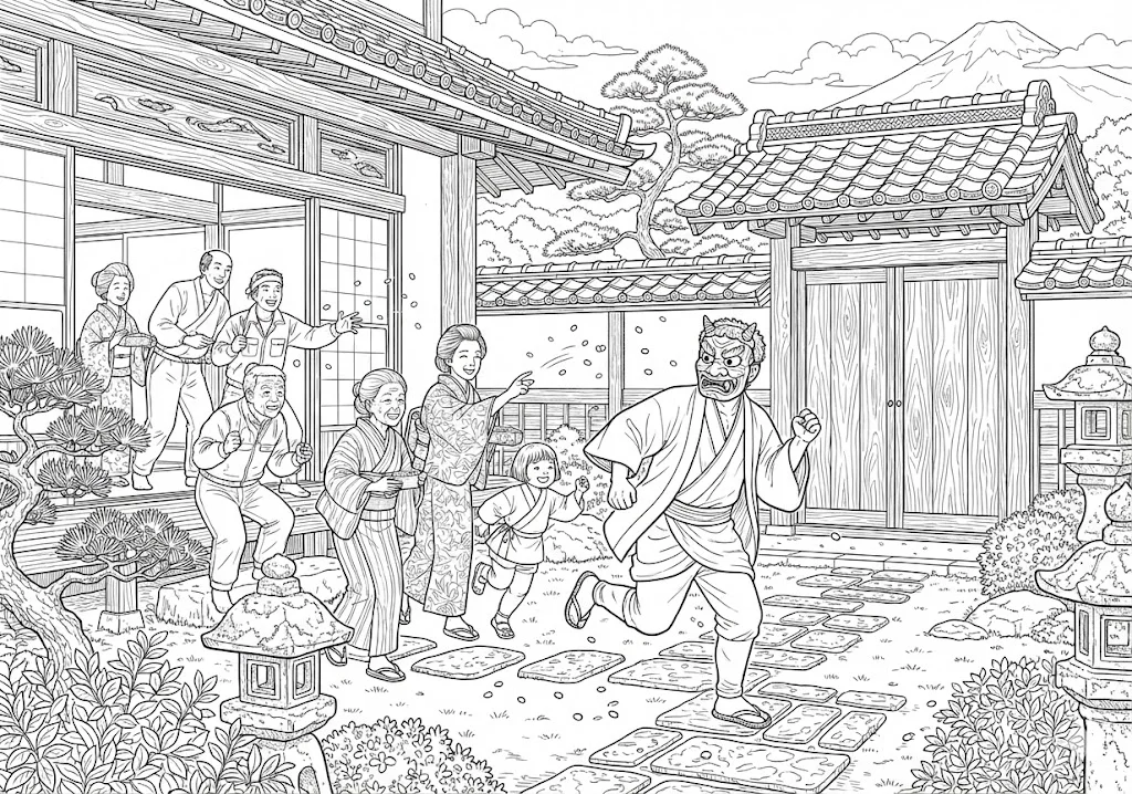 세쓰분 — 콩 던지기 도안 3