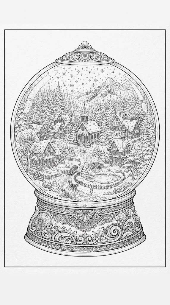 어르신을 위한 무료 색칠 도안: 스노볼