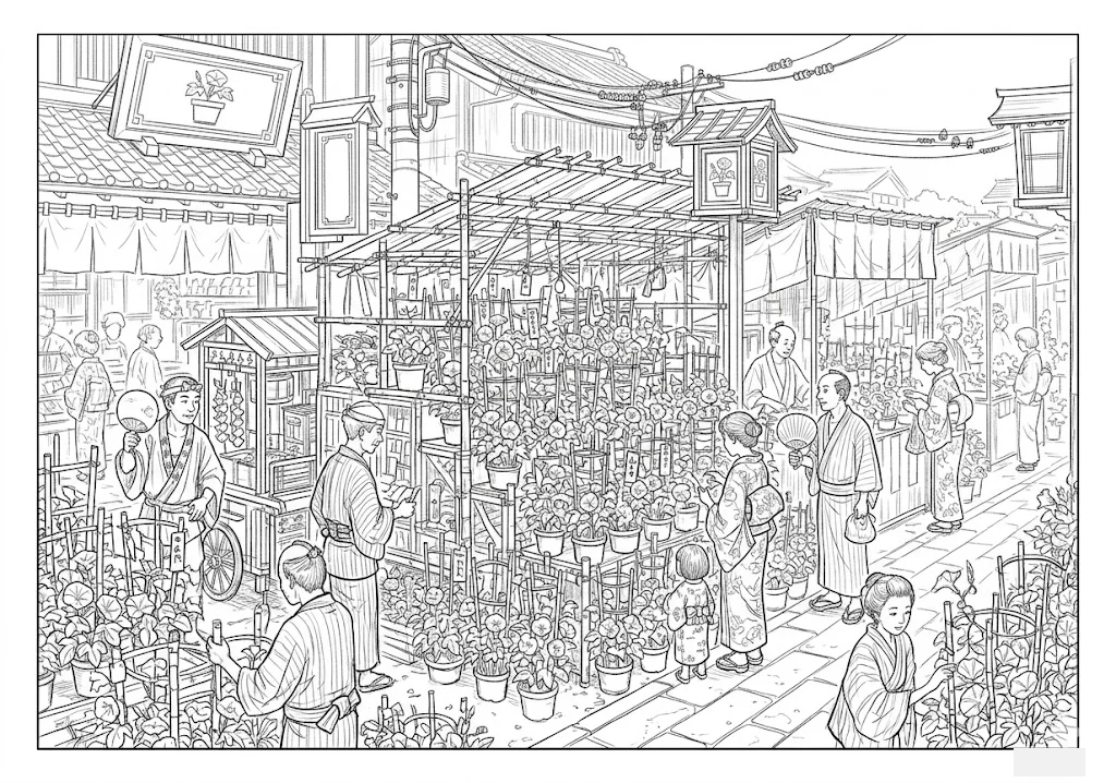 Desenho 4 de Glória-da-manhã Ichi — Mercado de glórias-da-manhã