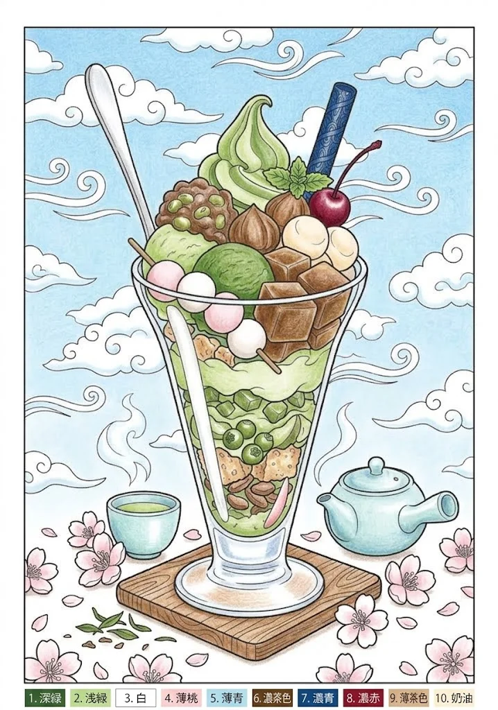 Parfait de Matchá design 2 colored