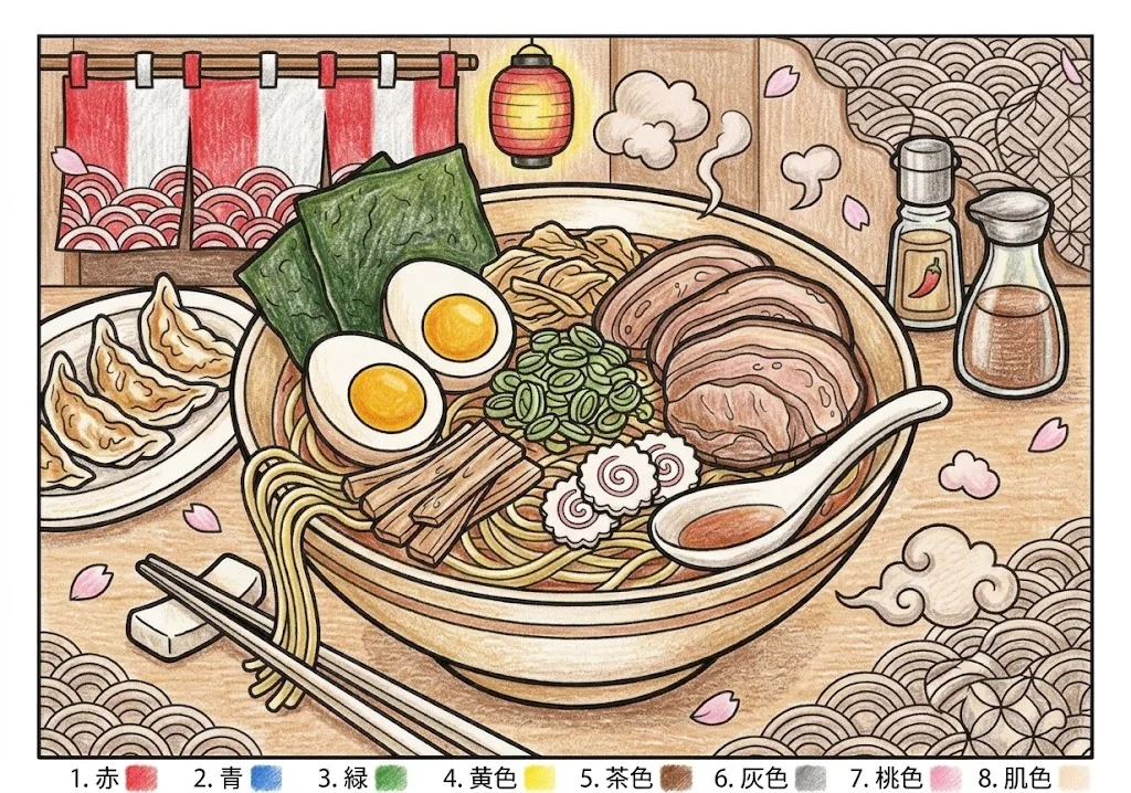 Ramen design 3 colored