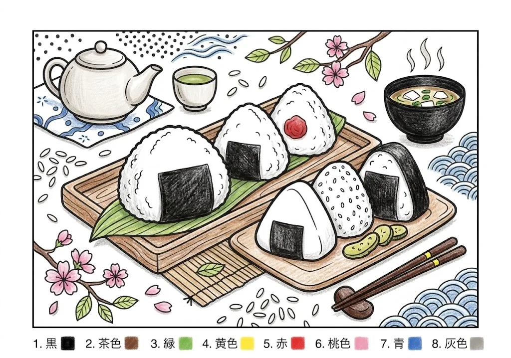 Onigiri design 3 colored