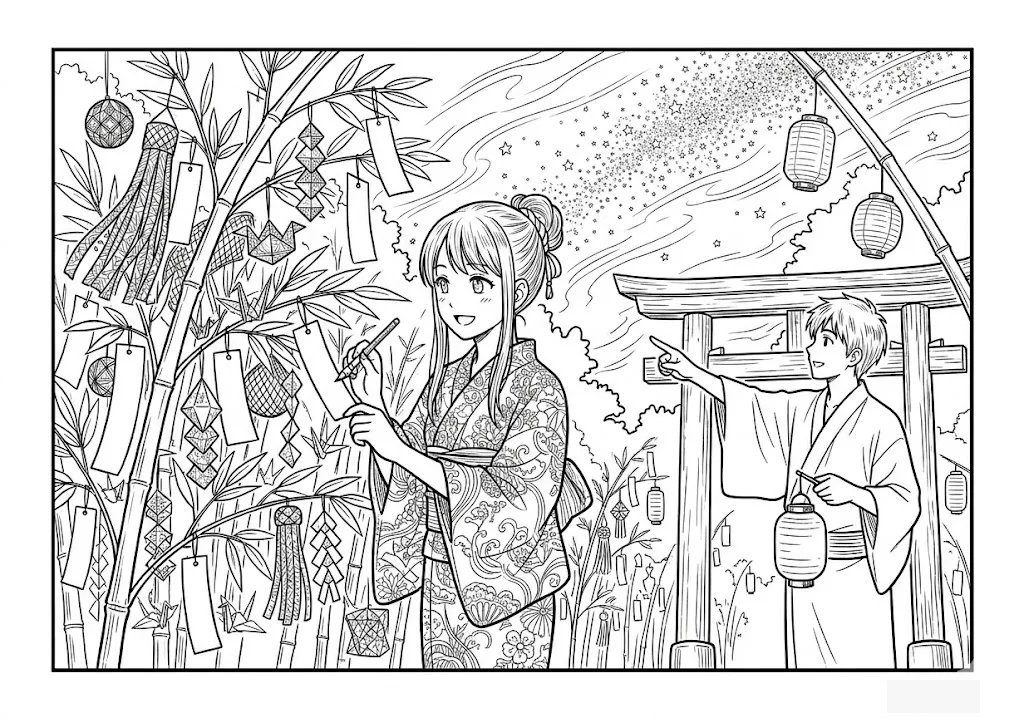 Diseño 3 de Tanabata — Fiesta de las estrellas