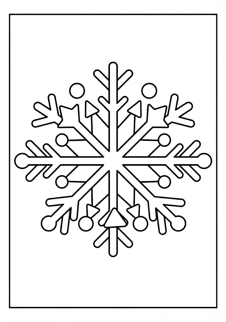 Dibujo para colorear gratis para adultos mayores: Copo de nieve