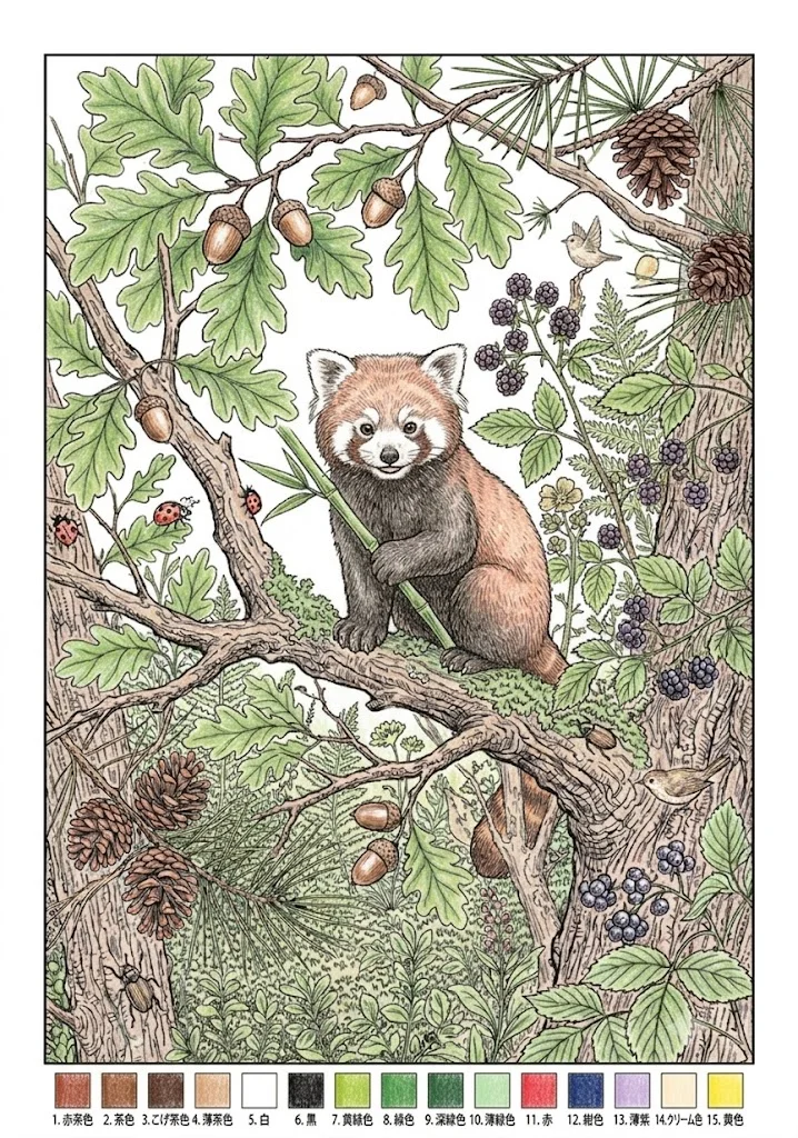 小貓熊 — 完成上色範例