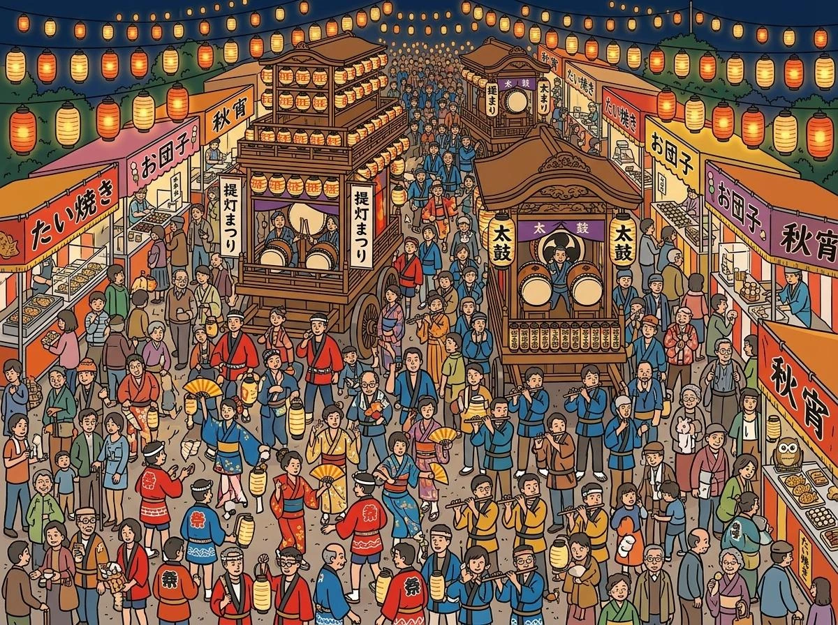 Free Picture Puzzle: Evening Lantern Float Parade