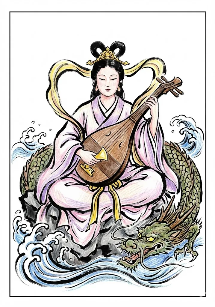 完成上色範例:辯才天