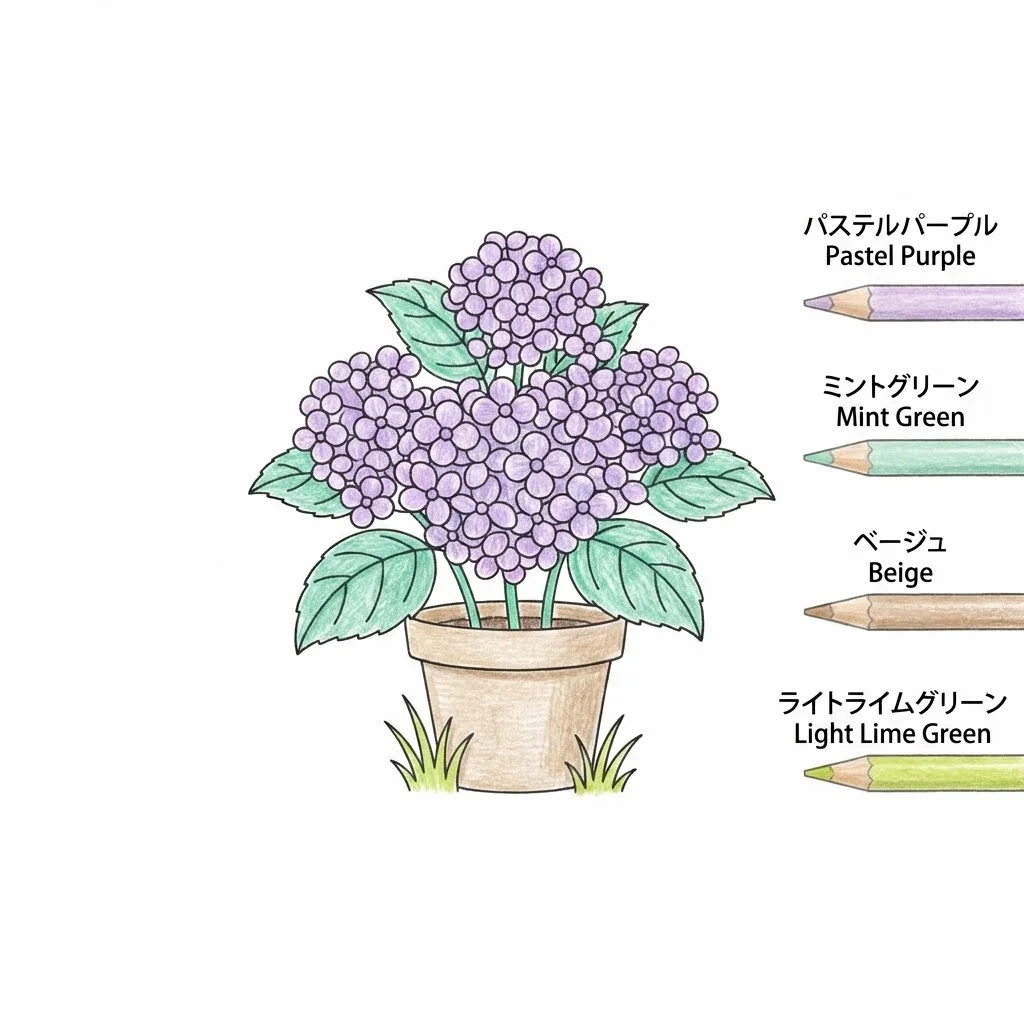 繡球花 — 完成上色範例