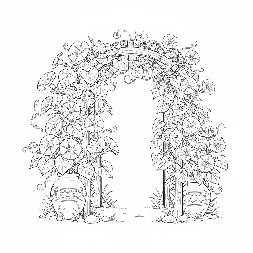 牽牛花 — 給銀髮族的可列印著色圖