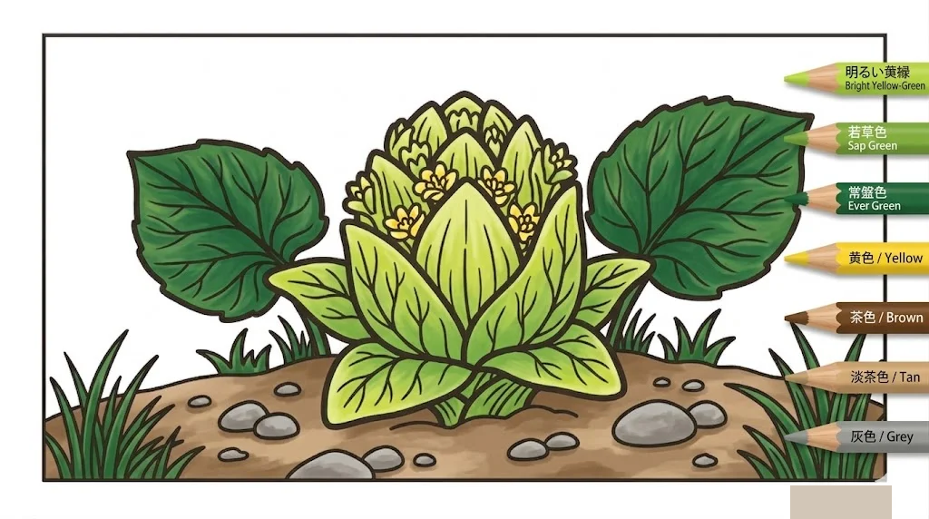 Colored Coloring book of 蜂斗菜 — 著色圖 example