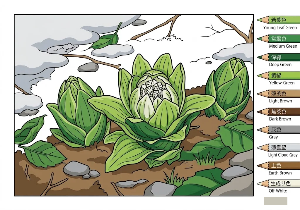 Colored Coloring book of 蜂斗菜 — 著色圖 example