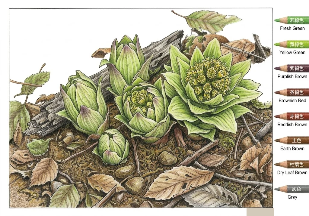 Colored Coloring book of 蜂斗菜 — 著色圖 example