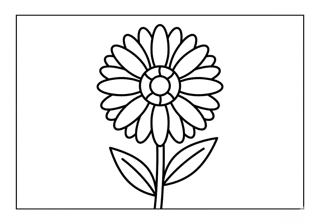非洲菊 — 給銀髮族的可列印著色圖