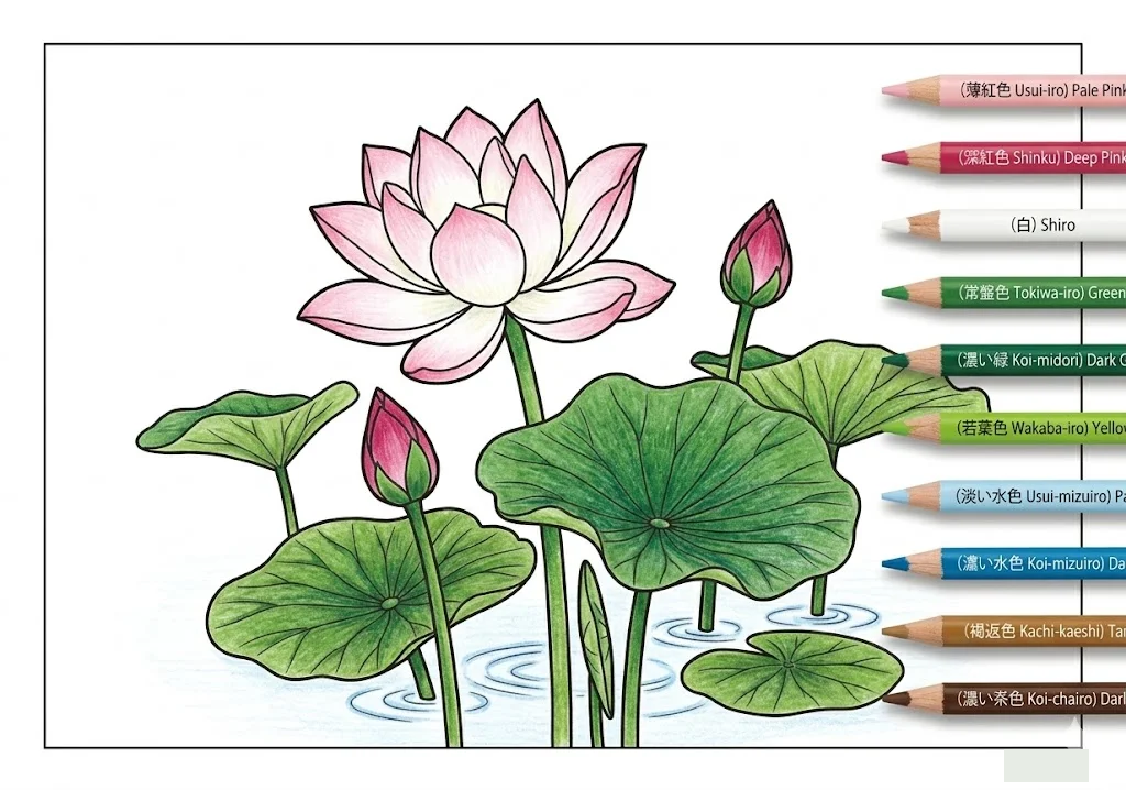 蓮花 — 完成上色範例