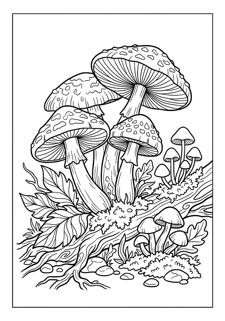 香菇 — 給銀髮族的可列印著色圖