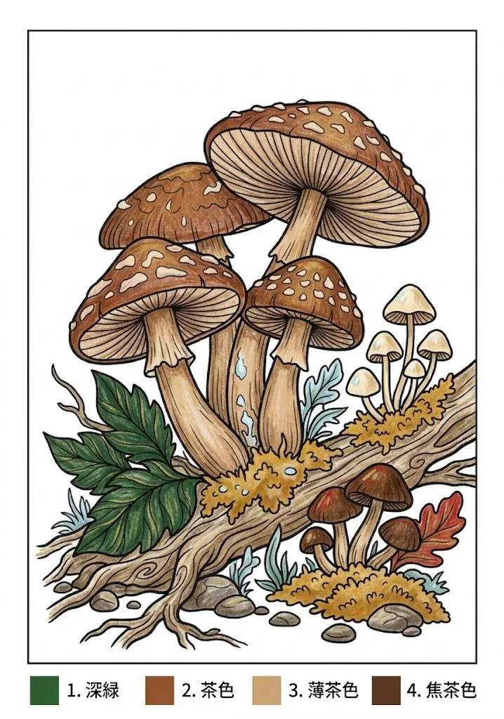香菇 — 完成上色範例