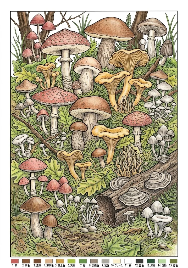 香菇 — 完成上色範例