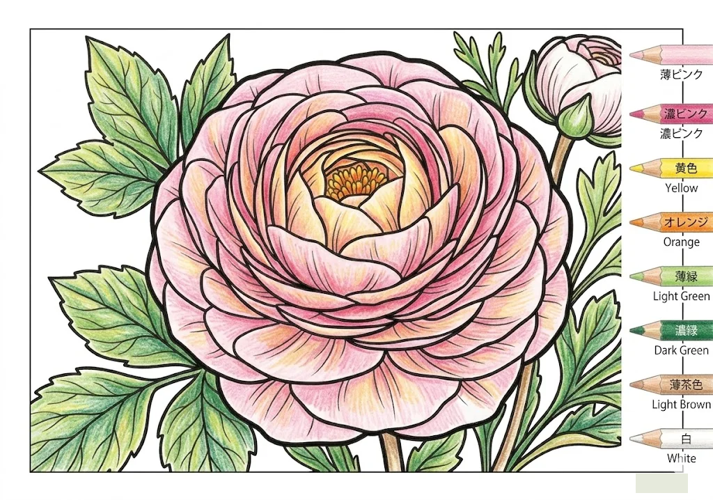陸蓮花 — 完成上色範例