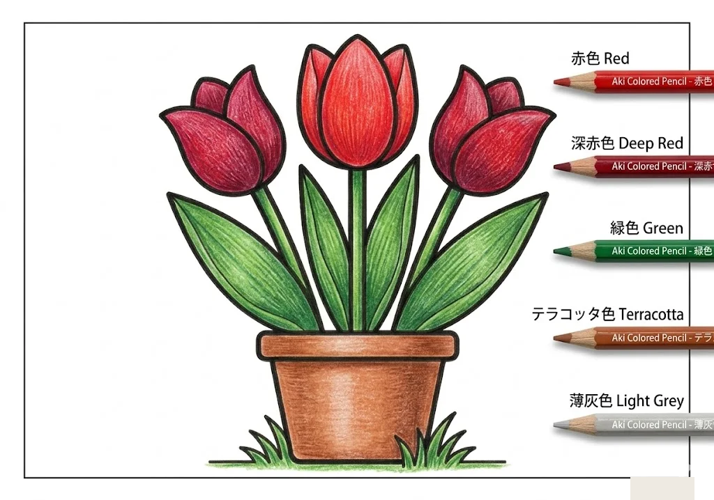 鬱金香（2） — 完成上色範例
