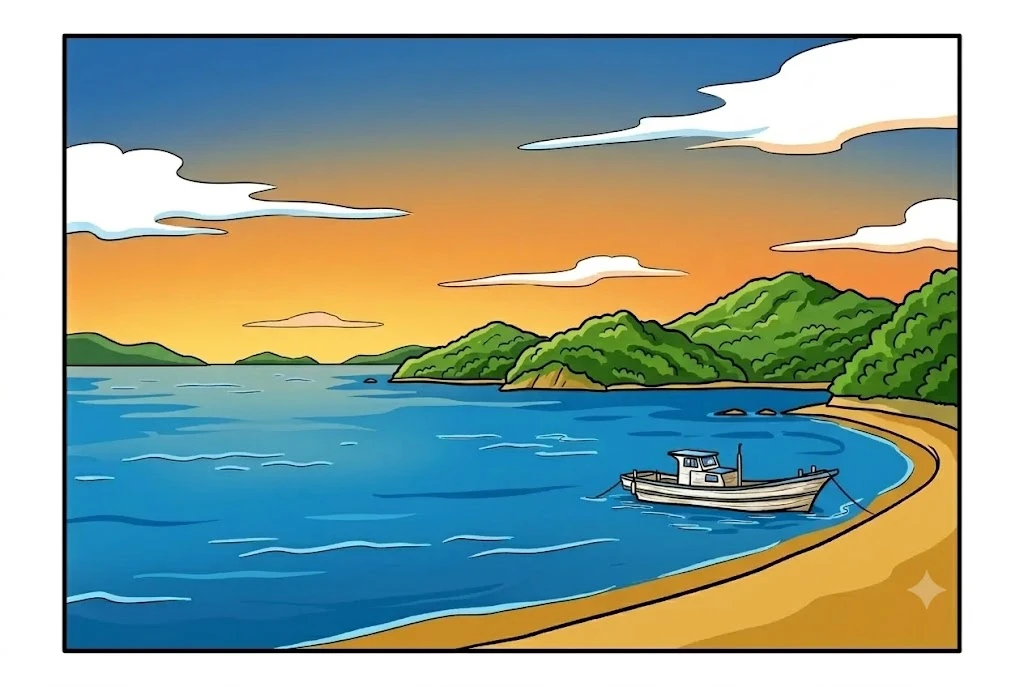 瀨戶內海 — 上色範例