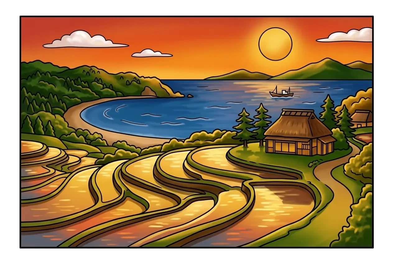 佐渡 — 上色範例