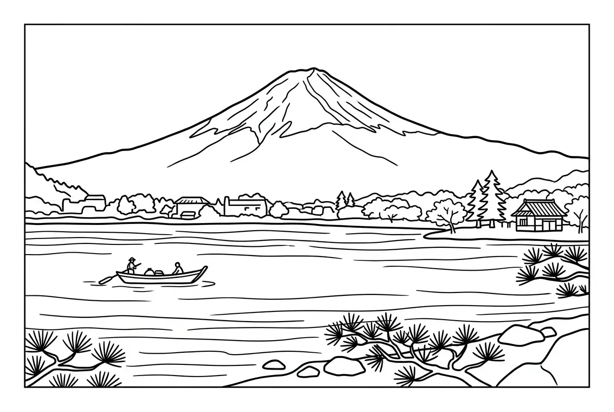 山梨 lineart