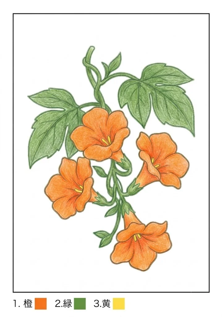 凌霄花 — 已上色