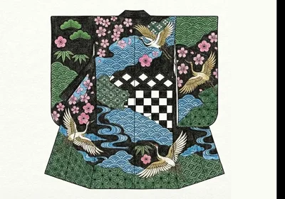 高齢者向け着物・和装の塗り絵