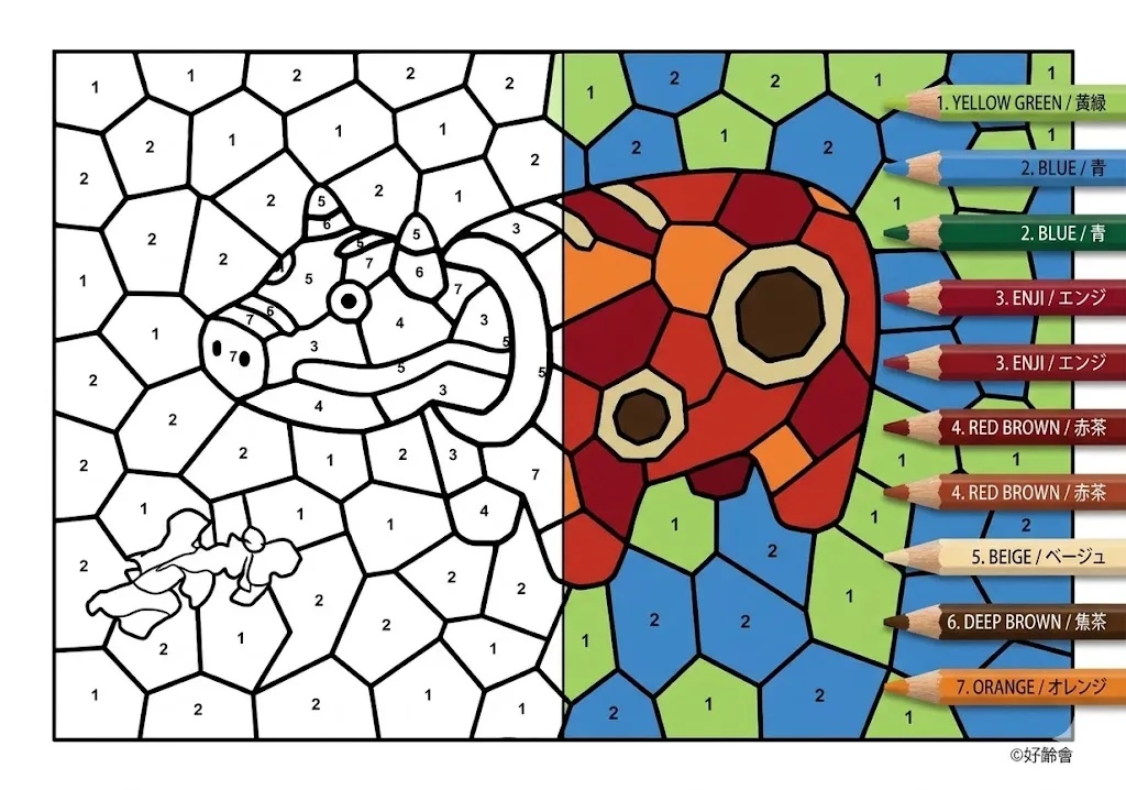 高齢者の脳トレに最適！パズル塗り絵
