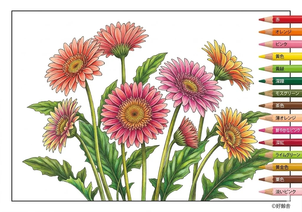 非洲菊 (4)著色圖 著色範例